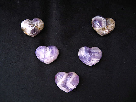 Amethyst Banded Small Jewellery Heart - 5pcs
