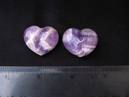 Amethyst Banded Small Jewellery Heart - 5pcs