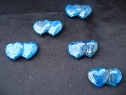 Apatite Jewellery Double Heart 1 bag (24pcs)