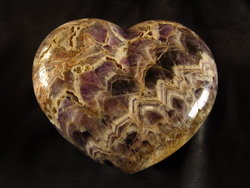 Banded Amethyst Hearts Large 7-8 inch - 5pcs