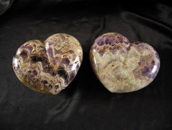 Banded Amethyst Hearts Large 7-8 inch - 5pcs