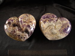 Banded Amethyst Hearts Large 7-8 inch - 5pcs