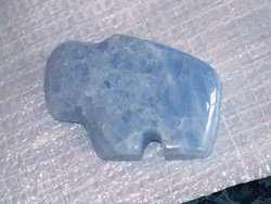 Blue Calcite Fetish Buffalo - 2 Flats (36pcs)