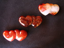 Carnelian Double Heart - 5 Flats (120pcs)