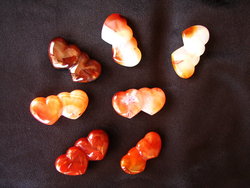 Carnelian Double Heart - 5pcs