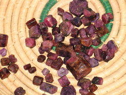 Corundum, Polychrome (Bi-Color Ruby / Sapphire) Crystals, 500g, Bi-Color AAA Quality