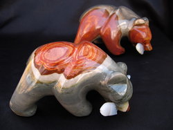 Desert Jasper Bear Eating Fish - 5pcs
