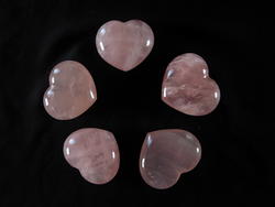 Rose Quartz, Hearts, (90 grams) Regular Quality