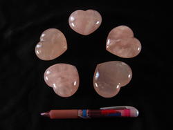 Rose Quartz, Hearts, (90 grams) Regular Quality