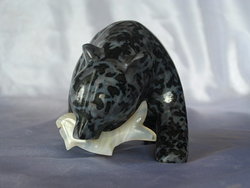 Indigo Gabbro Bear Eating Fish - 5pcs