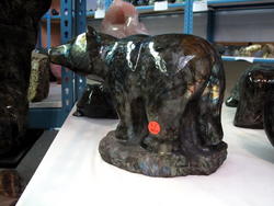 Labradorite Bear Standing Cameo