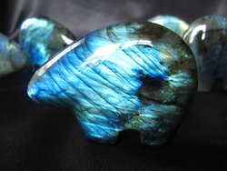 Labradorite Fetish Bear Carving 36pcs (2flats)