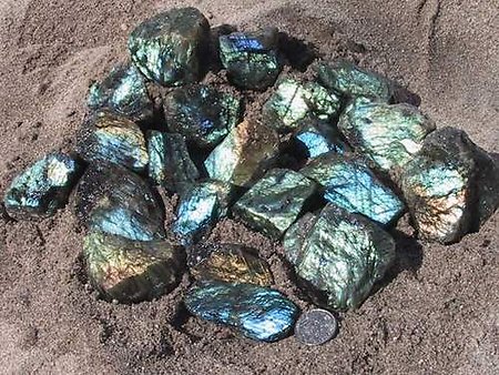 Labradorite Rough (50-500grams/pc) AAA 10LB