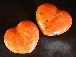 Orange Calcite Heart 90g 10pcs