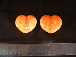 Orange Calcite Heart 90g 10pcs
