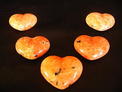 Orange Calcite Small Jewellery Heart