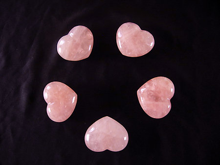 Rose Quartz, Hearts, (150 grams) Regular Quality