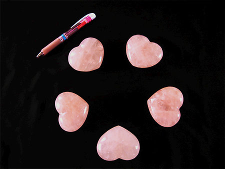 Rose Quartz, Hearts, (150 grams) Regular Quality