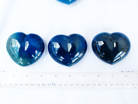 Blue Agate Heart 200g - 1 Flat (24pcs)