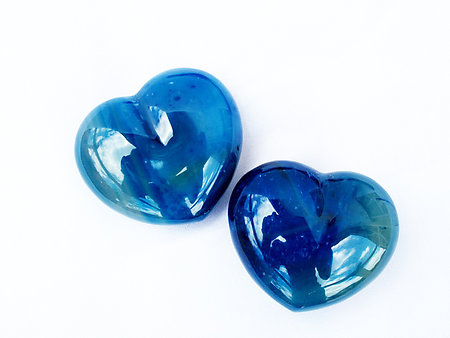 Blue Agate Heart 90g - 1 Flat (24pcs)