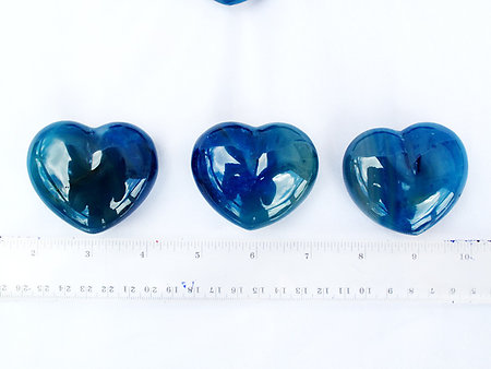 Blue Agate Heart 90g - 1 Flat (24pcs)