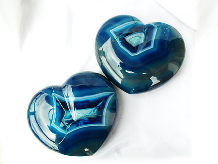 Blue Agate Heart - Large - 7-8 inch