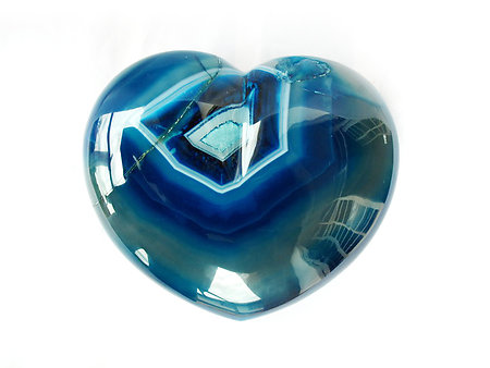 Blue Agate Heart - Large - 7-8 inch