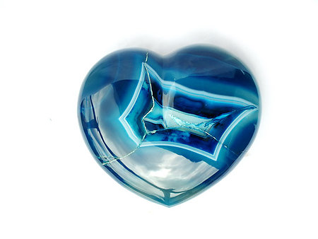 Blue Agate Heart - Large - 7-8 inch