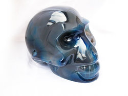 Blue Agate Skull - 25pcs