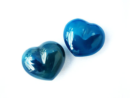 Blue Agate Small Jewellery Heart - 8 bags (200pcs)