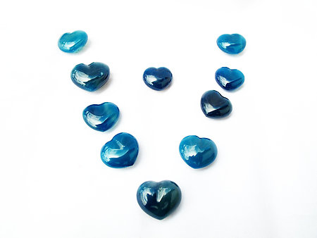 Blue Agate Small Jewellery Heart - 8 bags (200pcs)