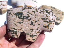 Sea Jasper Fetish Buffalo Carving 36pcs (2flats)