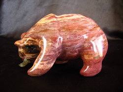 Petrified Wood Bear Eating Fish - 25pcs