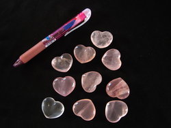 Rose Quartz, Hearts, (20 grams) Regular Quality 1 flat (24pcs)