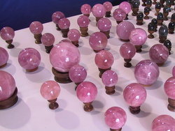 Top Red Rose Quartz Spheres 60mm 2PC Lot