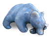Blue Quartz Bear Eating Fish