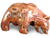 Petrified Wood Bear Eating Fish - 2pcs