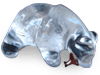 Optical Calcite Bear Eating Fish - 2pcs
