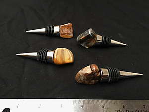 Petrified Wood Bottle Stopper - Polished Top