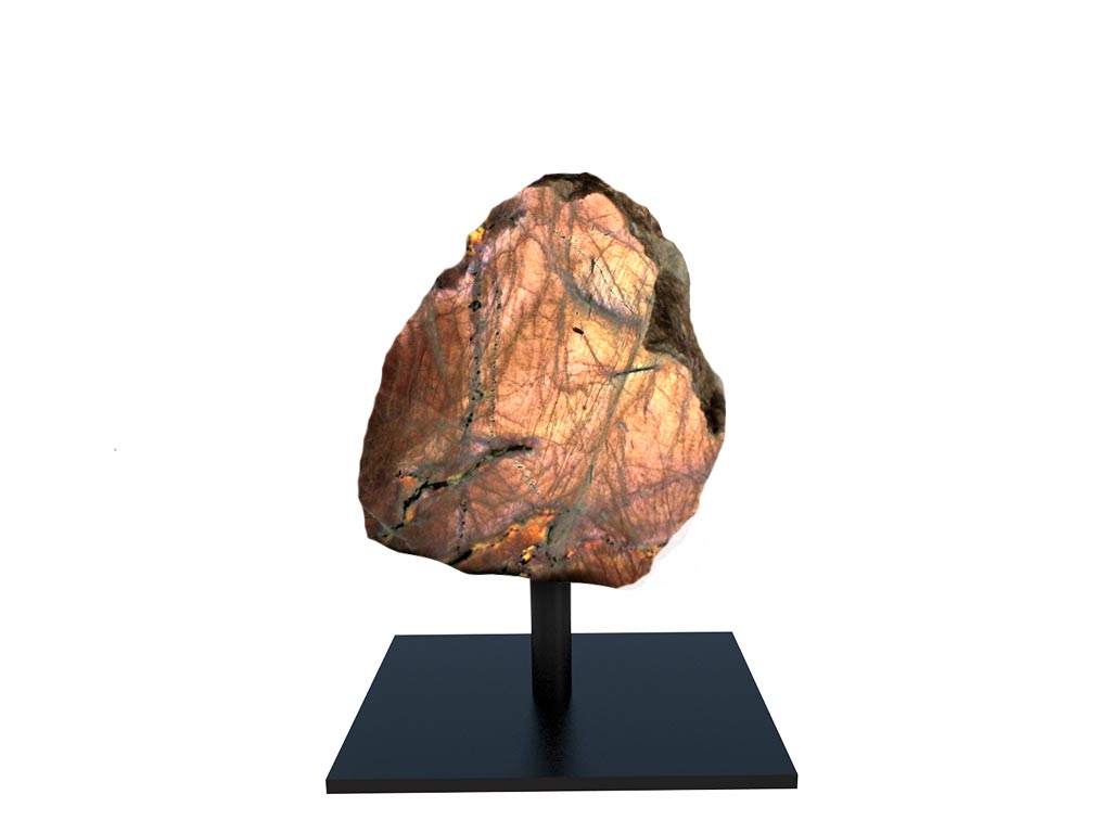 Fire Labradorite Rough On Base - Small