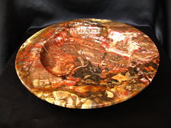 Petrified Wood Plate Fancy Base - 12 inch - 1.80Kg