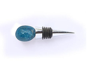 Blue Apatite Bottle Stopper - Polished Top