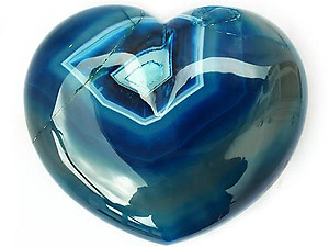 Blue Agate Heart - Large - 7-8 inch