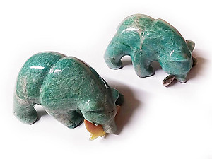 Amazonite Bear Eating Fish