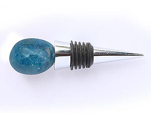 Blue Apatite Bottle Stopper - Polished Top