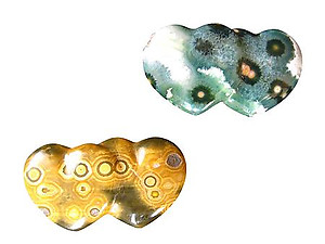 Sea Jasper Double Hearts