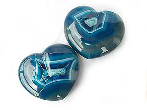 Blue Agate Heart - Large - 7-8 inch