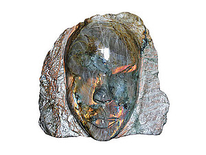 Fire Labradorite Face