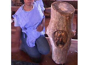 Petrified Wood Stump with Face