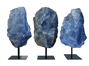 Blue Calcite Rough on Base - Large